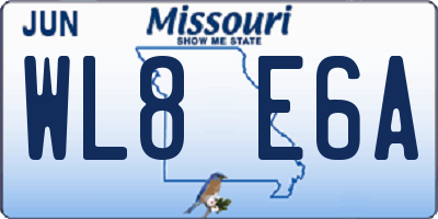 MO license plate WL8E6A