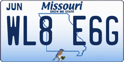 MO license plate WL8E6G