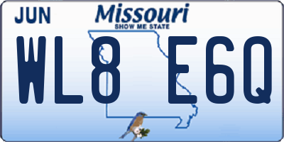 MO license plate WL8E6Q