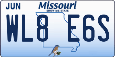 MO license plate WL8E6S