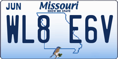 MO license plate WL8E6V