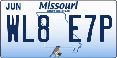 MO license plate WL8E7P