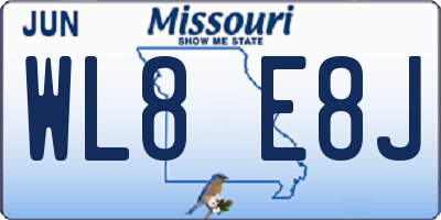 MO license plate WL8E8J