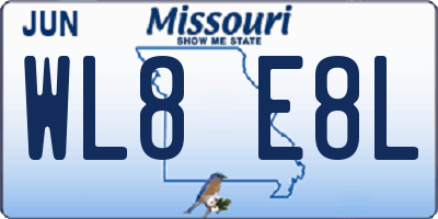 MO license plate WL8E8L