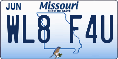 MO license plate WL8F4U