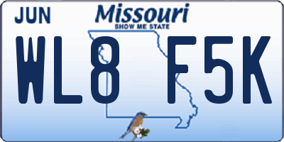 MO license plate WL8F5K