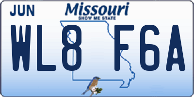 MO license plate WL8F6A