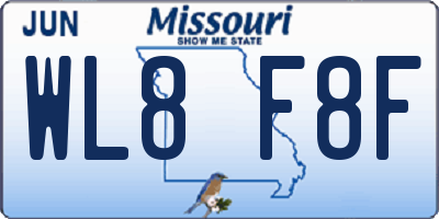MO license plate WL8F8F