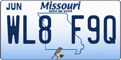 MO license plate WL8F9Q