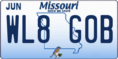MO license plate WL8G0B