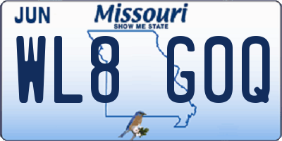 MO license plate WL8G0Q