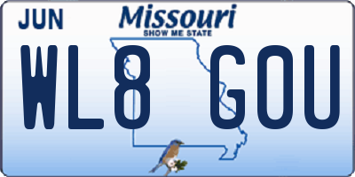 MO license plate WL8G0U