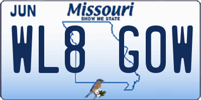 MO license plate WL8G0W
