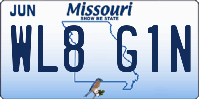 MO license plate WL8G1N