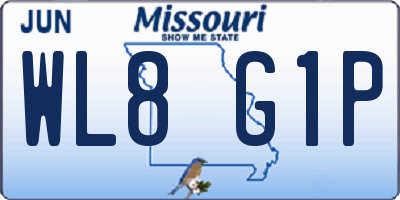 MO license plate WL8G1P