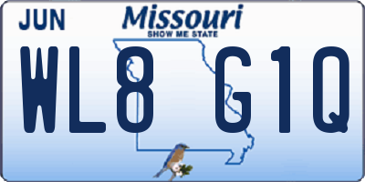 MO license plate WL8G1Q