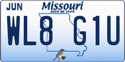 MO license plate WL8G1U