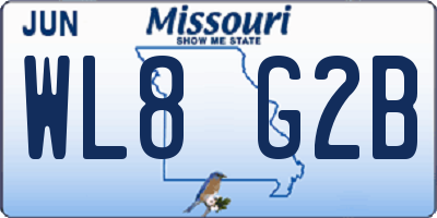 MO license plate WL8G2B