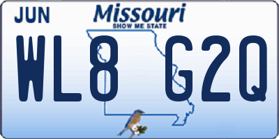 MO license plate WL8G2Q