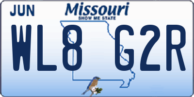 MO license plate WL8G2R