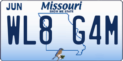MO license plate WL8G4M