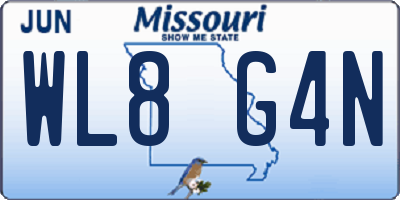 MO license plate WL8G4N