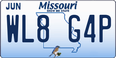 MO license plate WL8G4P