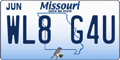 MO license plate WL8G4U