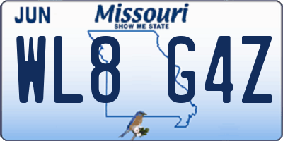 MO license plate WL8G4Z
