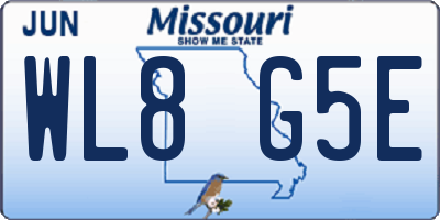 MO license plate WL8G5E
