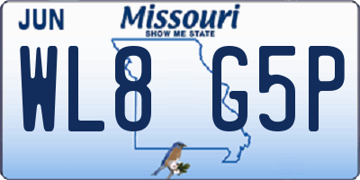MO license plate WL8G5P