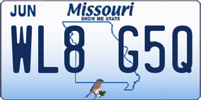 MO license plate WL8G5Q