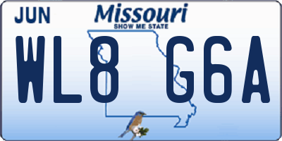 MO license plate WL8G6A