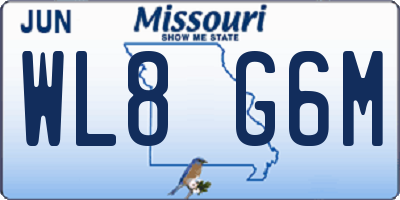 MO license plate WL8G6M
