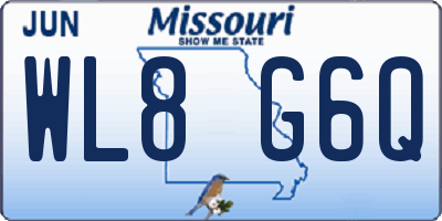 MO license plate WL8G6Q