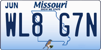 MO license plate WL8G7N