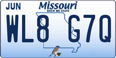 MO license plate WL8G7Q