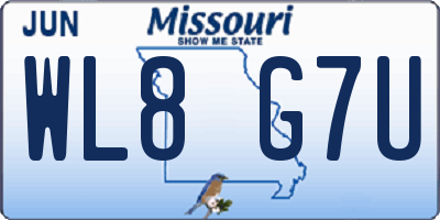 MO license plate WL8G7U