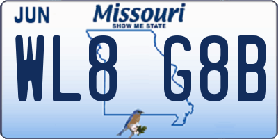 MO license plate WL8G8B
