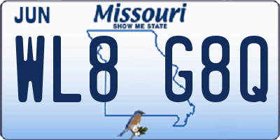 MO license plate WL8G8Q
