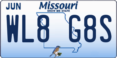 MO license plate WL8G8S