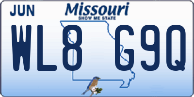 MO license plate WL8G9Q