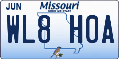MO license plate WL8H0A