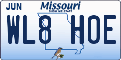 MO license plate WL8H0E