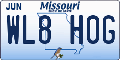 MO license plate WL8H0G
