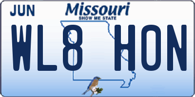 MO license plate WL8H0N