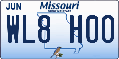 MO license plate WL8H0O