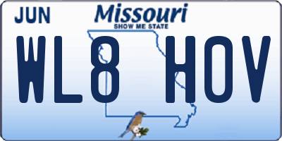 MO license plate WL8H0V