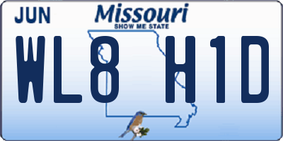 MO license plate WL8H1D
