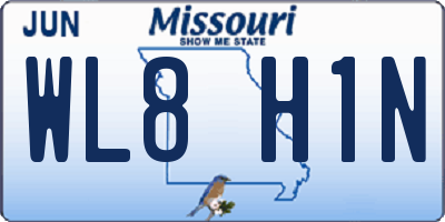 MO license plate WL8H1N